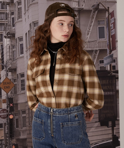 格子衬衫学生格纹线条衬衣宽松